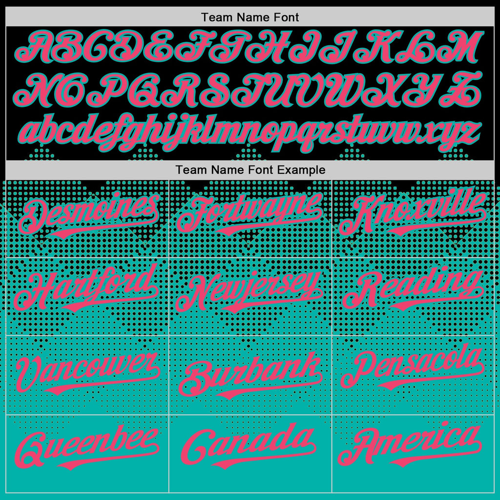 Custom Black Neon Pink-Aqua 3D Pattern Design Gradient Square Shapes Authentic Baseball Jersey