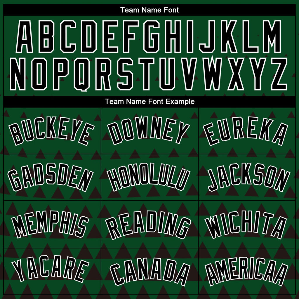 Custom Green Black-White Triangle Shapes Authentic City Edition Basketball Jersey