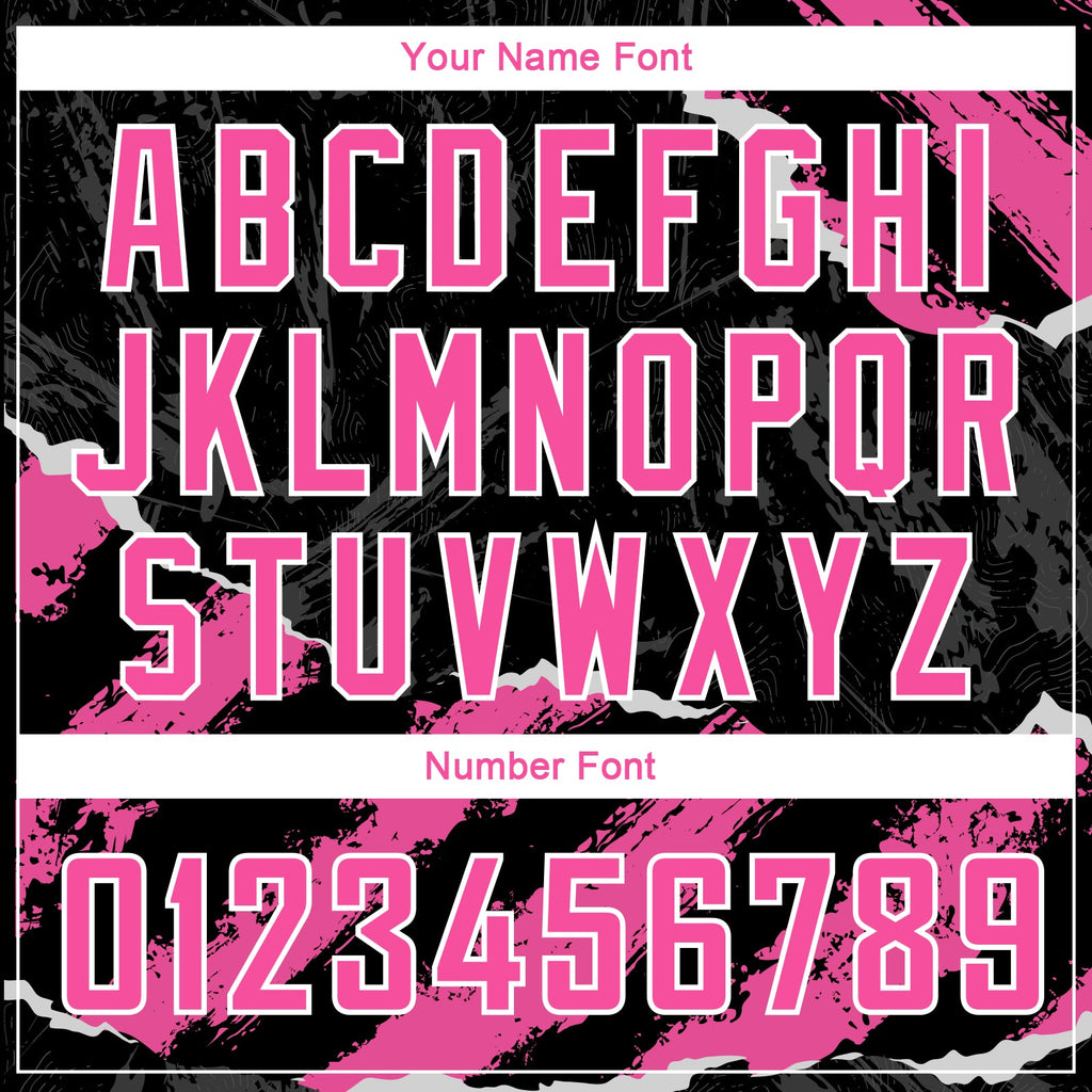 Custom Black Pink-White 3D Pattern Design Torn Paper Style Authentic Basketball Jersey