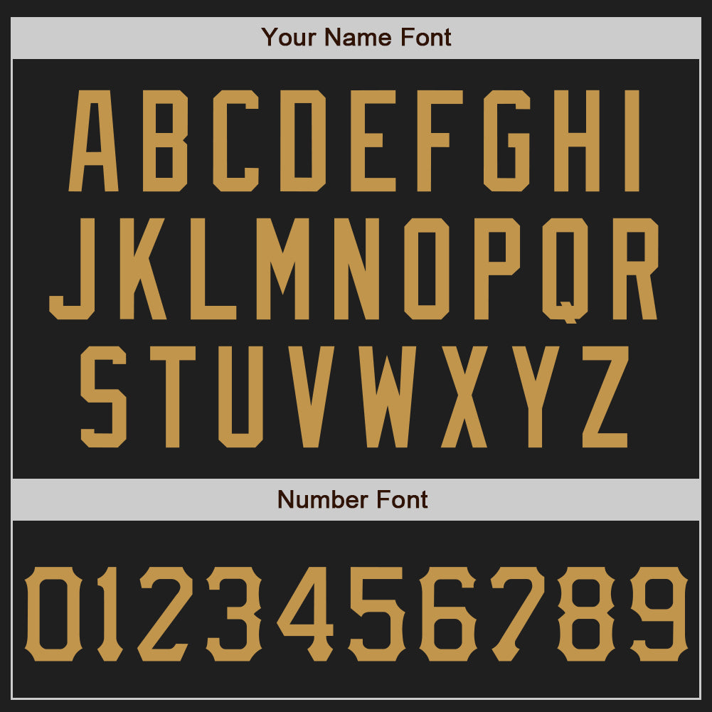 Custom Graffiti Pattern Old Gold-Black 3D Scratch Authentic Baseball Jersey