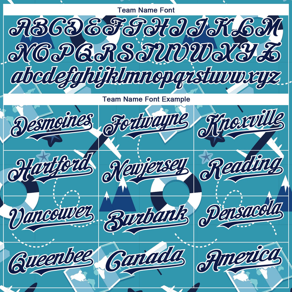 Custom Lakes Blue Navy-White 3D Pattern Design Holiday Travel Authentic Baseball Jersey