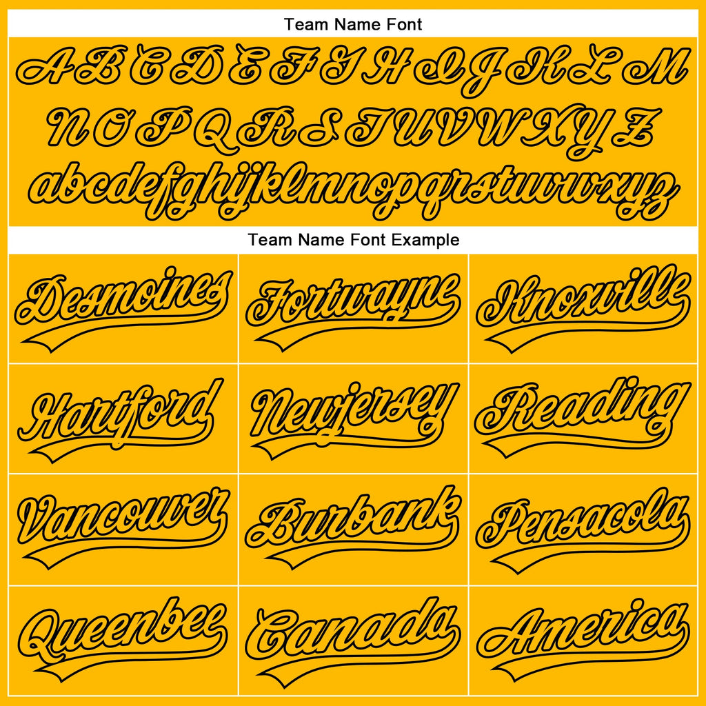 Custom Gold Black 3D Pattern Design Side Stripes Authentic Baseball Jersey