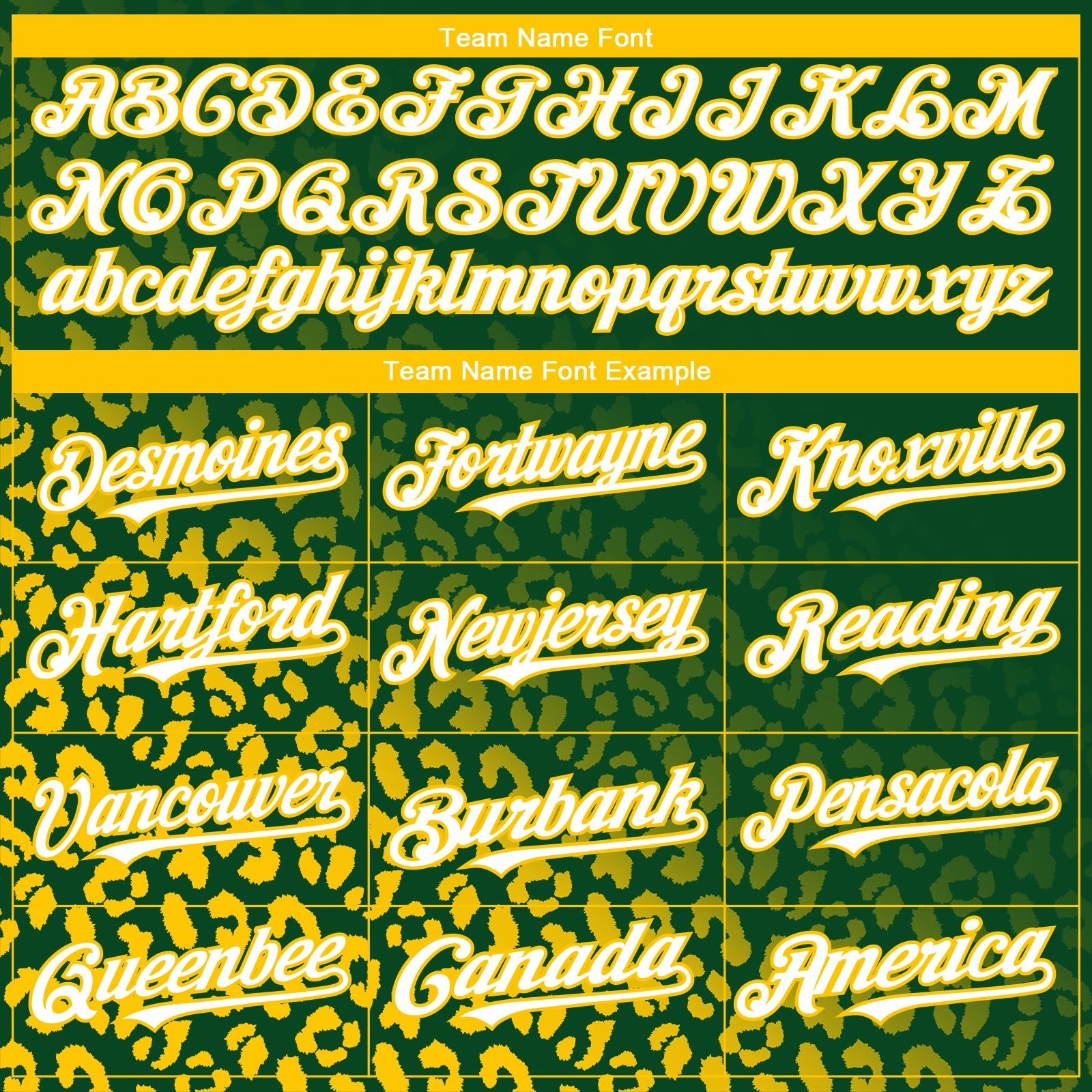 Custom Green White-Yellow 3D Pattern Design Leopard Print Fade Fashion Authentic Baseball Jersey
