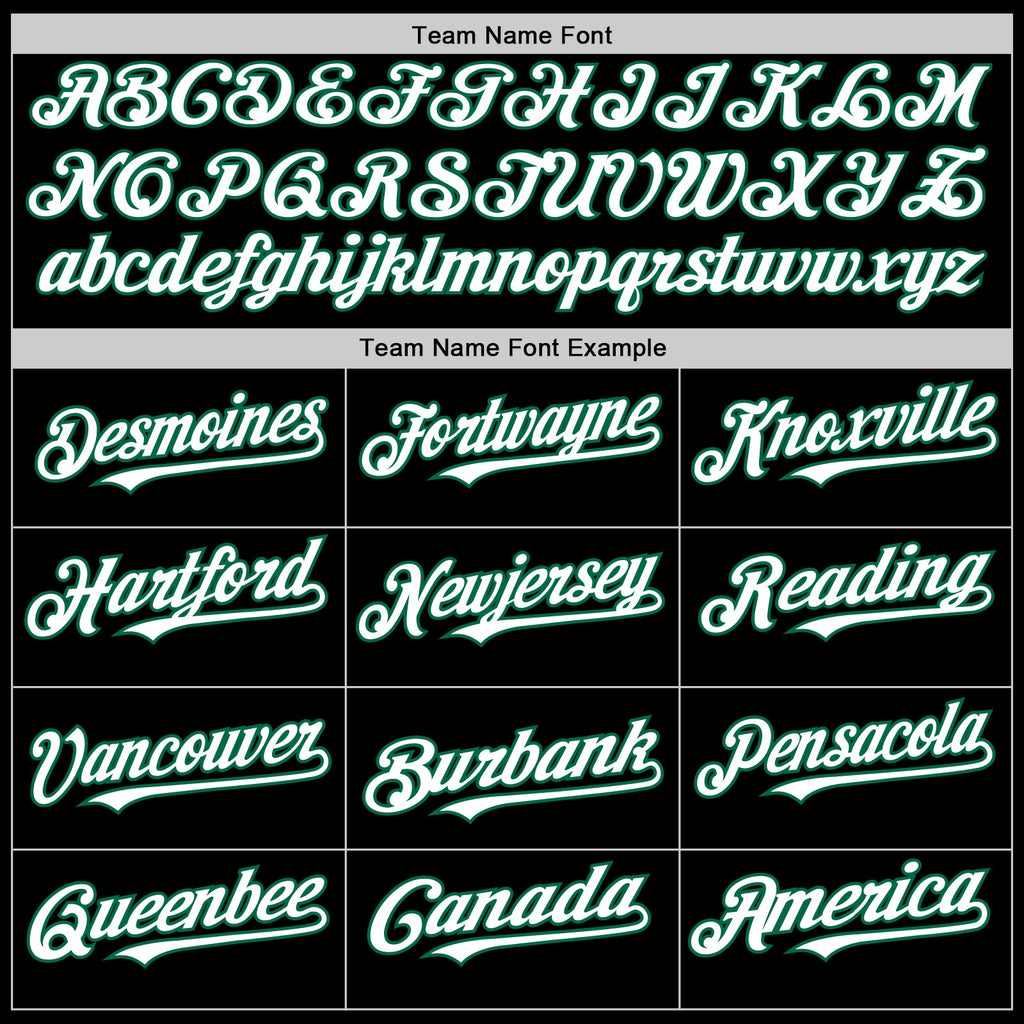 Custom Black White-Kelly Green Line Authentic Baseball Jersey