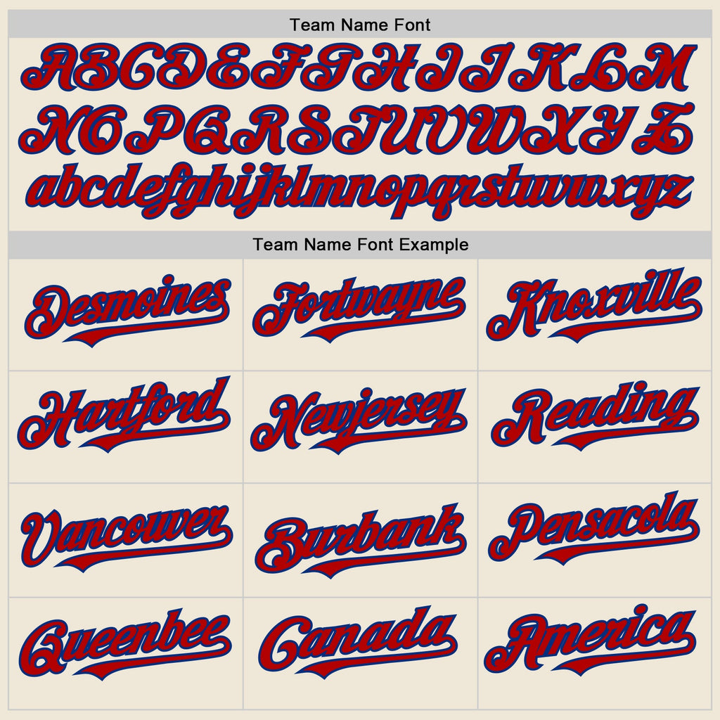 Custom Cream Red-Royal Line Authentic Baseball Jersey