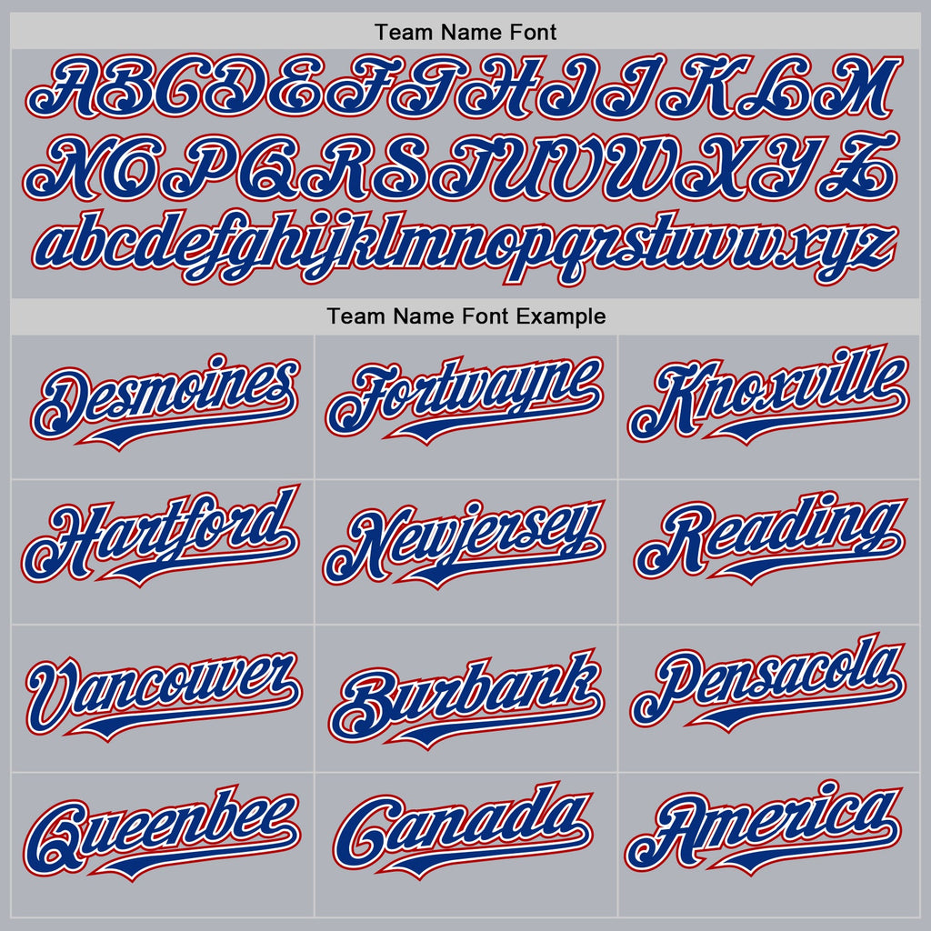 Custom Gray Royal-Red Line Authentic Baseball Jersey