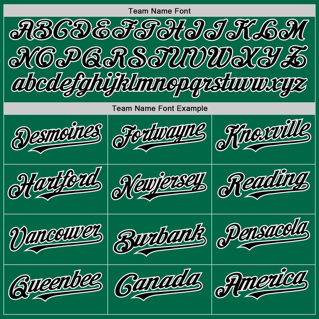 Custom Kelly Green Black-White 3D Pattern Design Gradient Style Twinkle Star Authentic Baseball Jersey