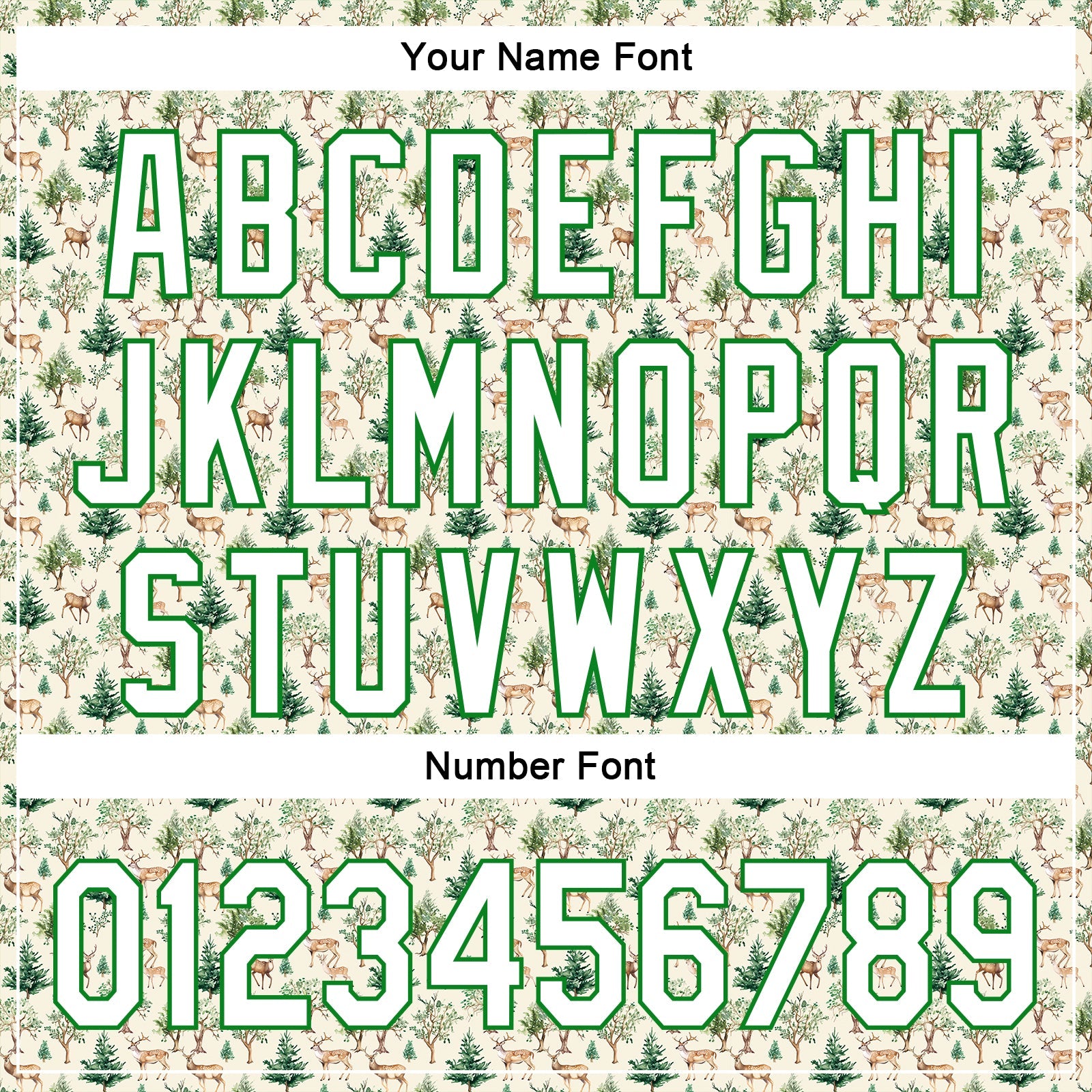 Custom Cream White-Grass Green 3D Pattern Design Animal Deer Authentic Baseball Jersey