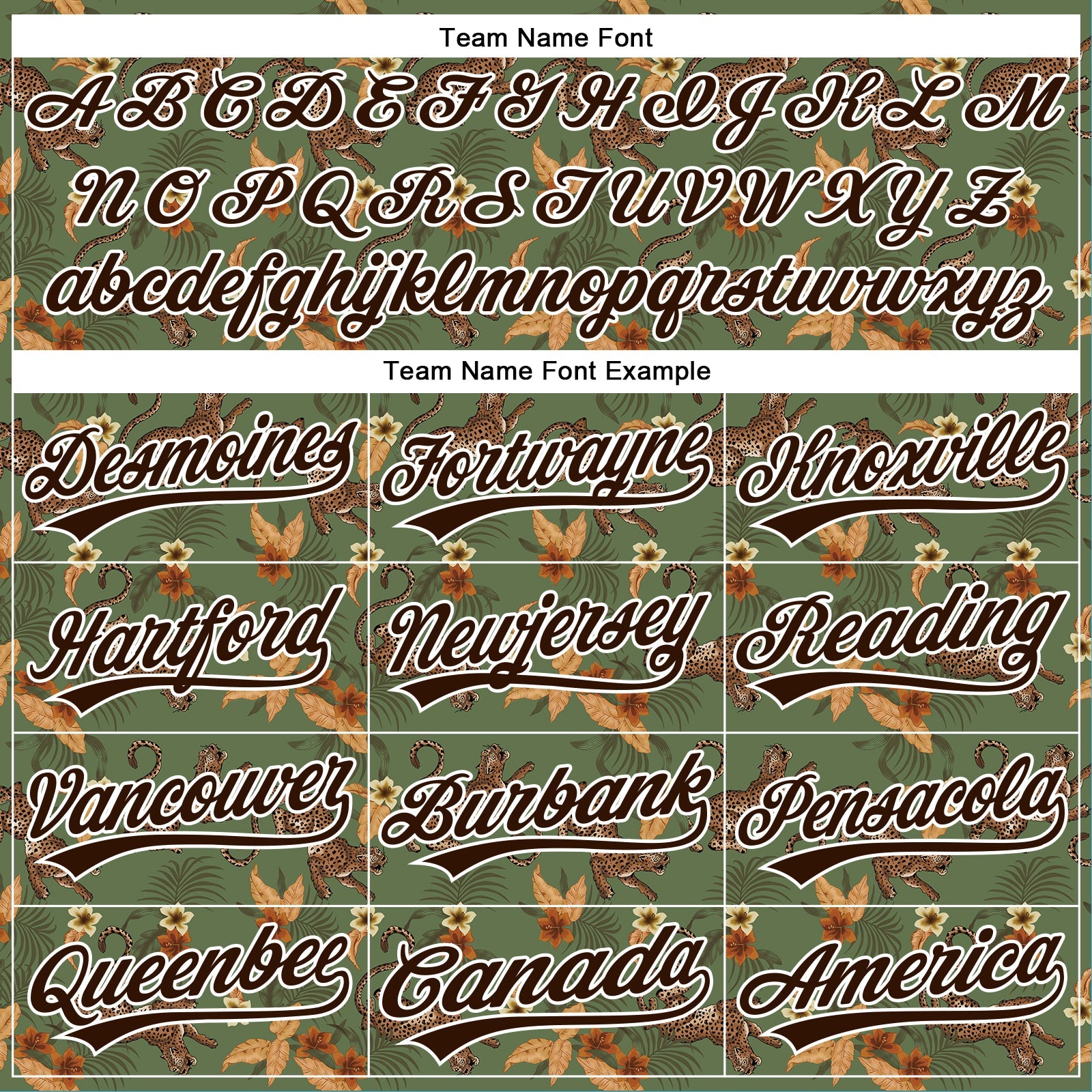 Custom Green Brown-White 3D Pattern Design Animal Leopard And Hawaii Palm Leaves Authentic Baseball Jersey