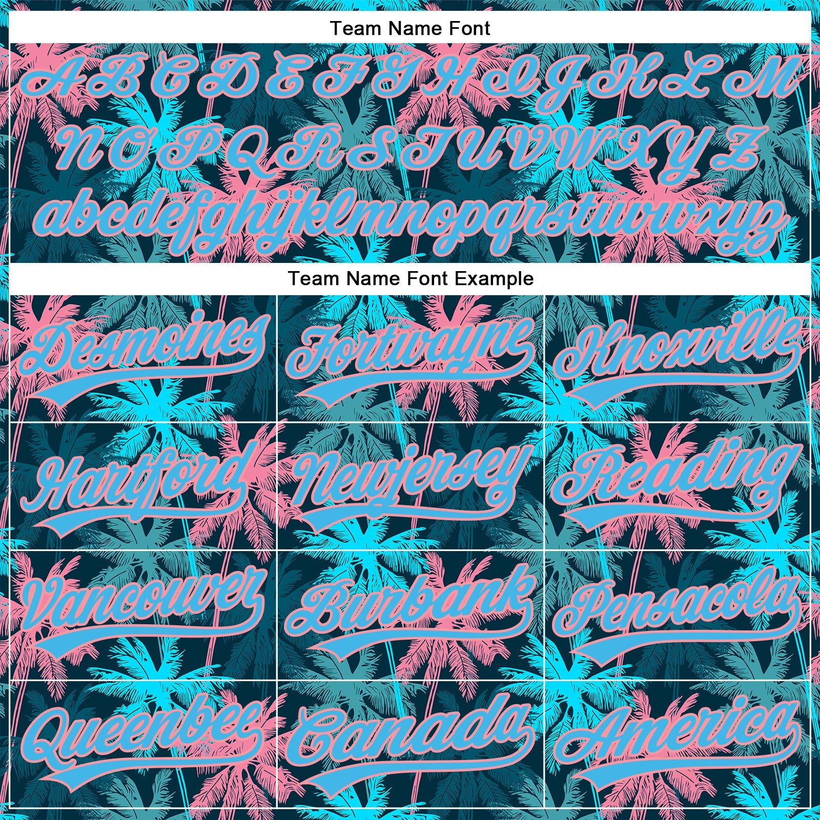 Custom Black Sky Blue-Medium Pink 3D Pattern Design Tropical Hawaii Palm Trees Authentic Baseball Jersey