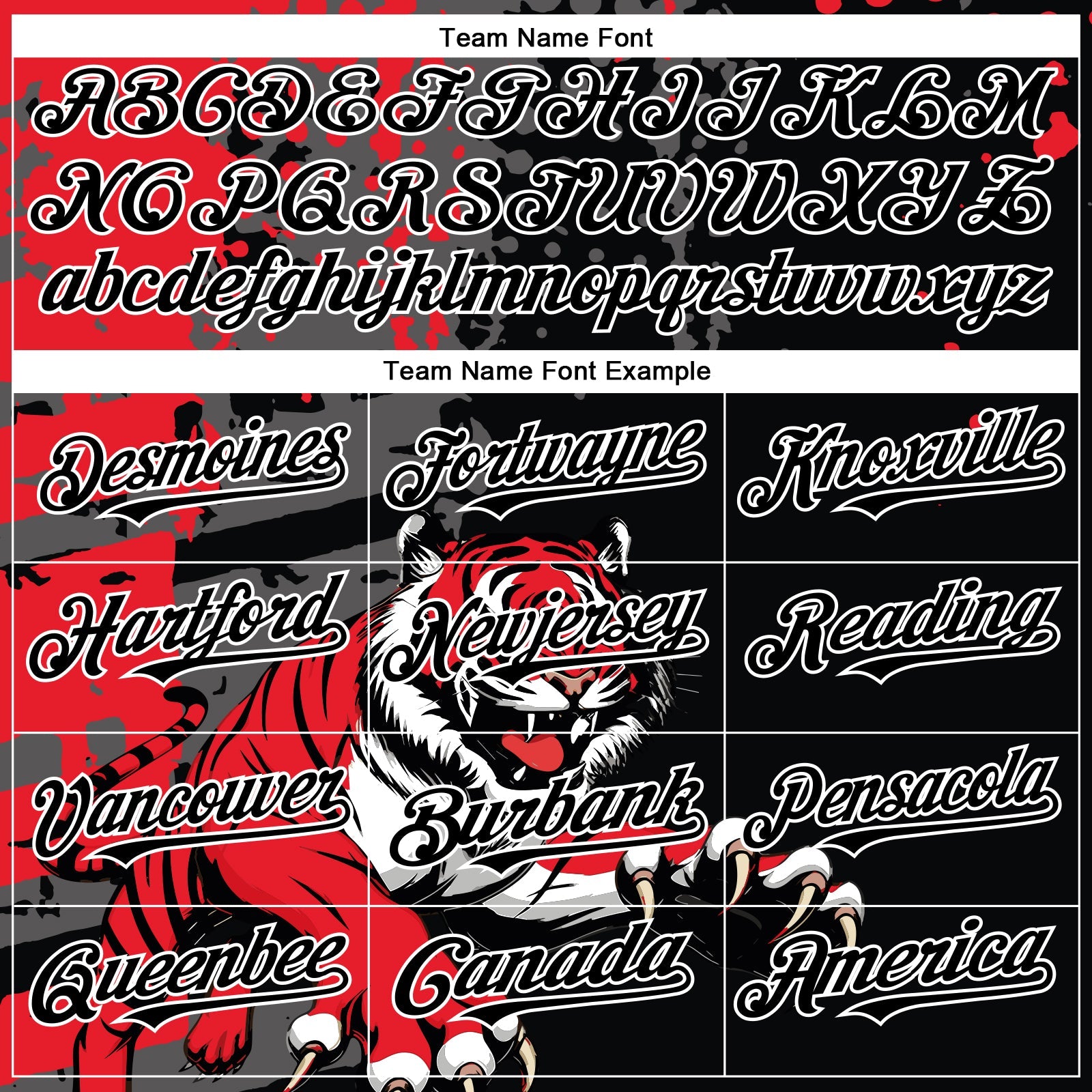 Custom Black Red-White 3D Pattern Design Animal Tiger Authentic Baseball Jersey