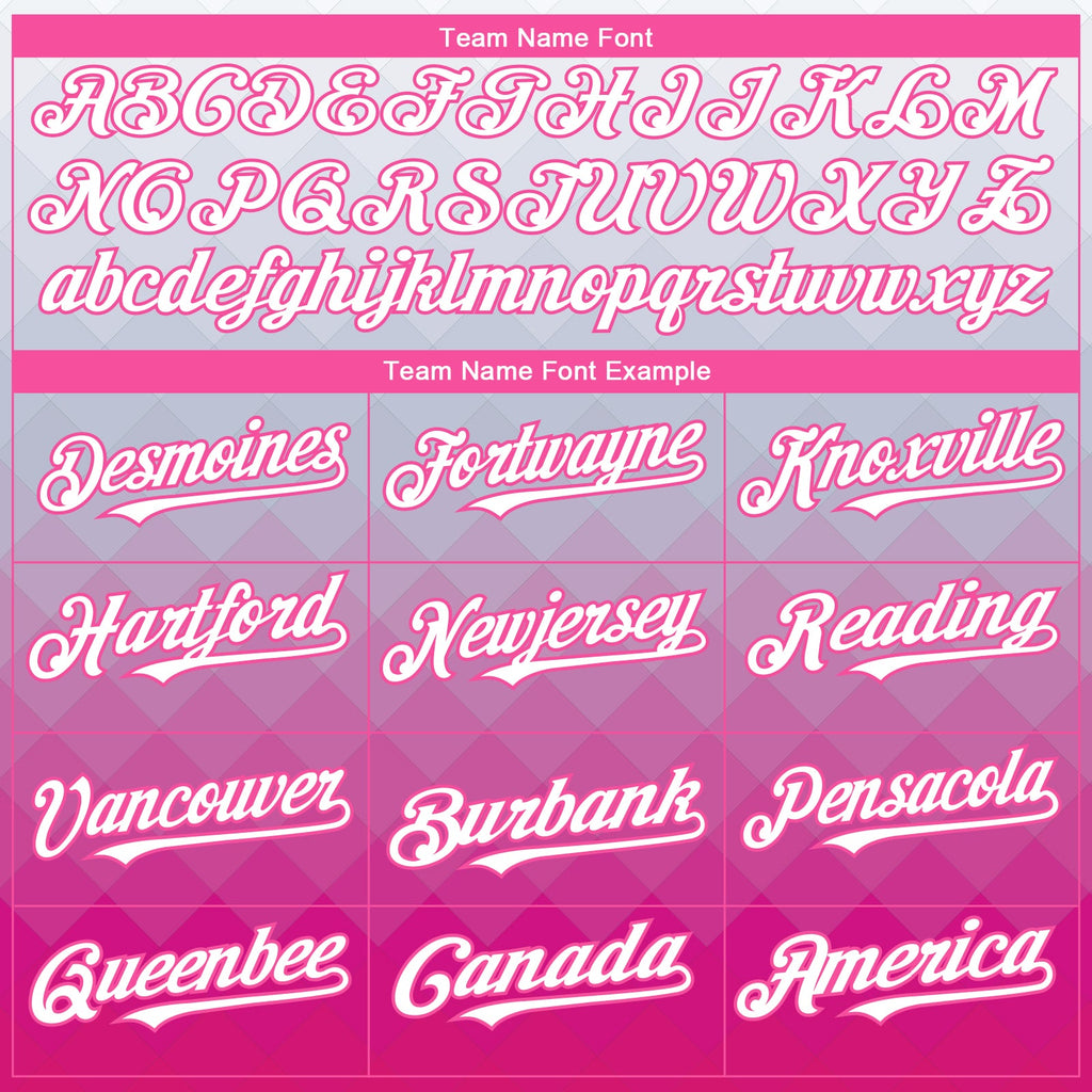 Custom Gray White-Pink 3D Pattern Design Gradient Square Shape Authentic Baseball Jersey