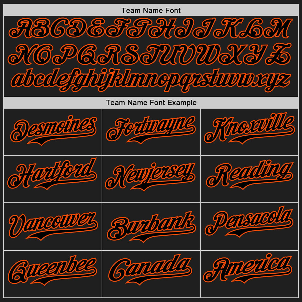 Custom Black Orange 3D Pattern Design Confetti Authentic Baseball Jersey