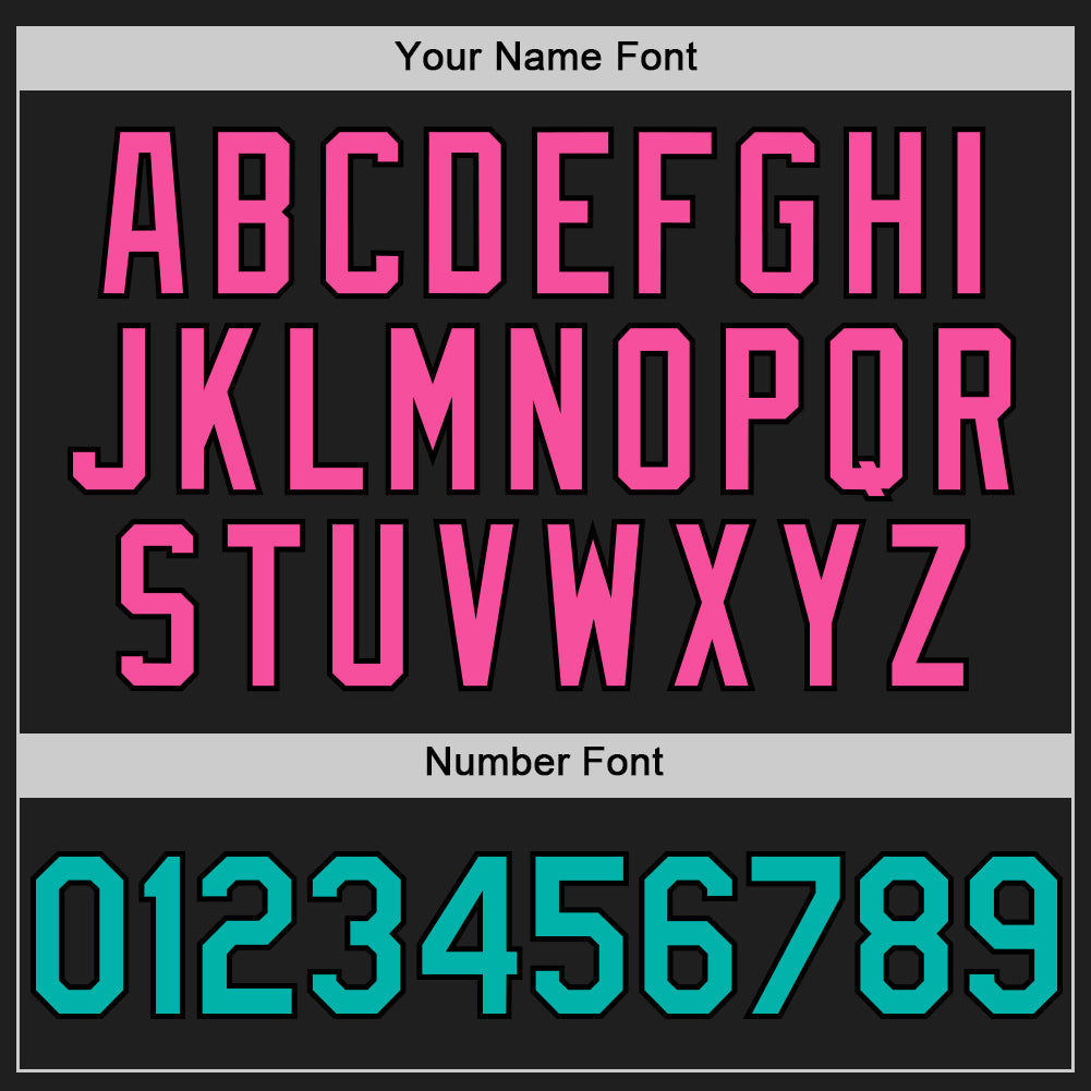Custom Black Aqua-Pink 3D Pattern Design Confetti Authentic Baseball Jersey