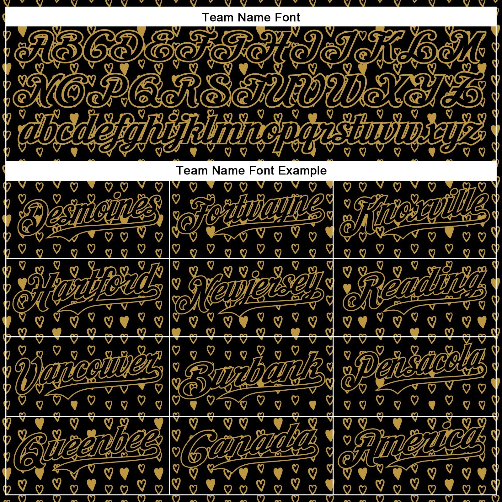Custom Black Old Gold 3D Pattern Design Hearts Authentic Baseball Jersey