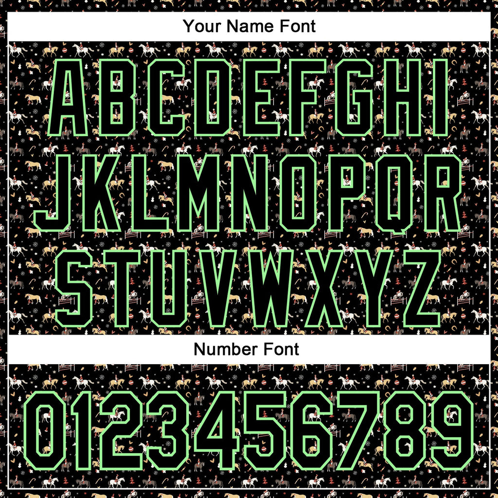 Custom Black Pea Green-White 3D Pattern Design Rodeo Cowboy Authentic Baseball Jersey
