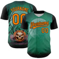 Custom Green Bay Orange-Black 3D Halloween Authentic Baseball Jersey