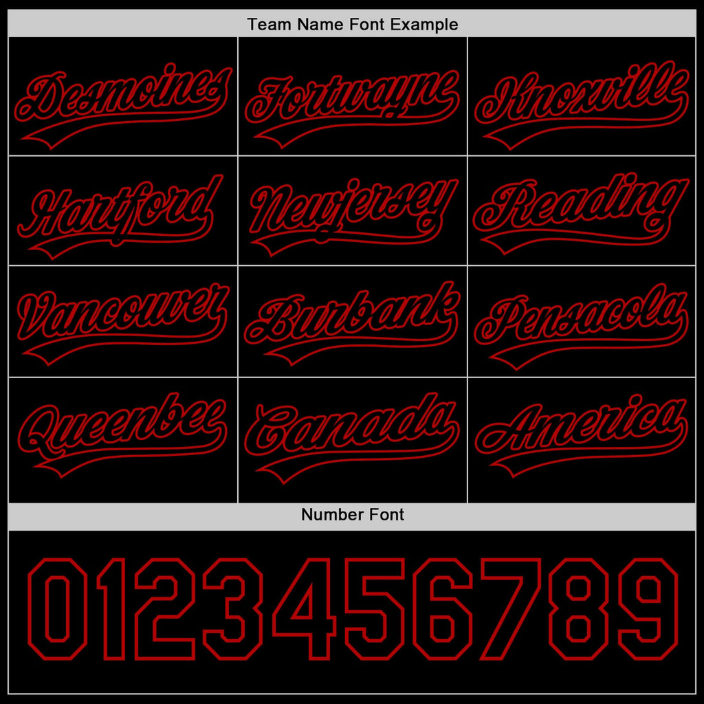 Custom Black Red 3D Love Heart Valentine's Day Authentic Baseball Jersey