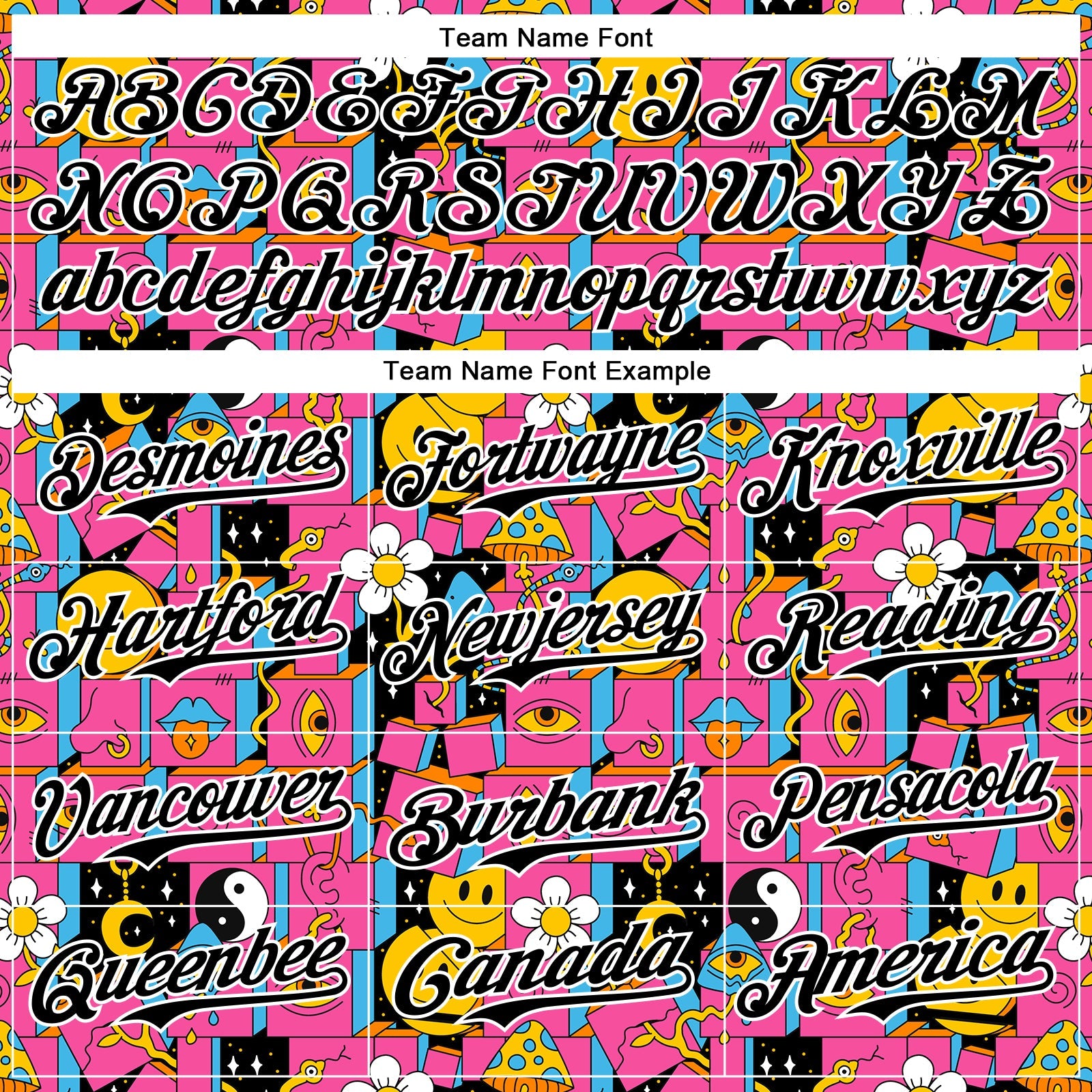 Custom Hot Pink Black-White 3D Pattern Design Rave Psychedelic Geometry Authentic Baseball Jersey
