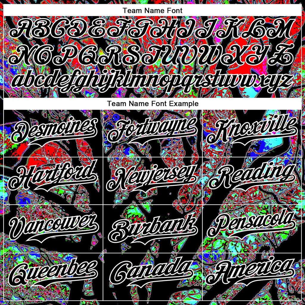 Custom Black White 3D Pattern Design Rave Psychedelic Tree Authentic Baseball Jersey