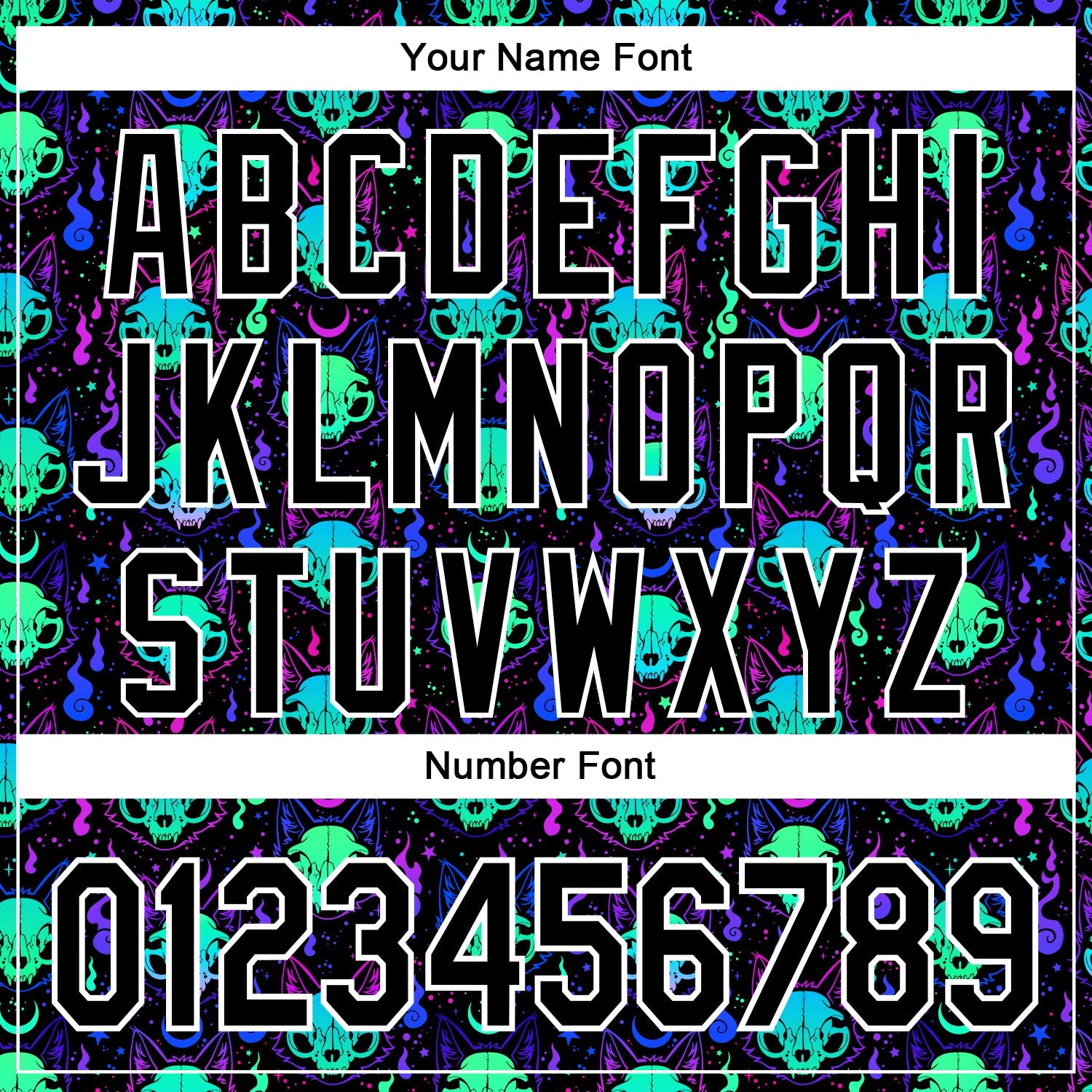 Custom Black White 3D Pattern Design Rave Psychedelic Neon Cat Skull Authentic Baseball Jersey