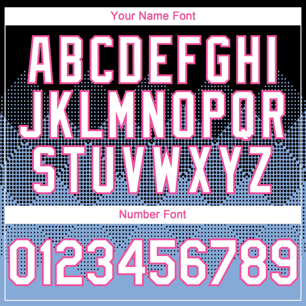 Custom Black White Light Blue-Pink 3D Gradient Square Shape Authentic Baseball Jersey