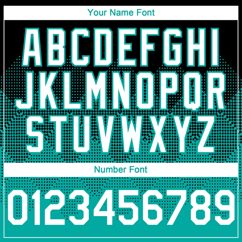 Custom Black White-Aqua 3D Gradient Square Shape Authentic Baseball Jersey