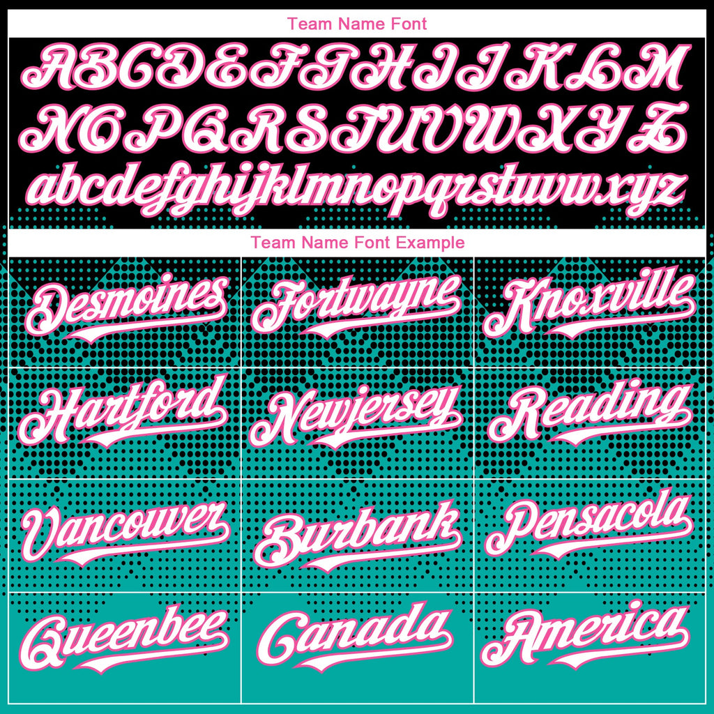 Custom Black White Aqua-Pink 3D Gradient Square Shape Authentic Baseball Jersey