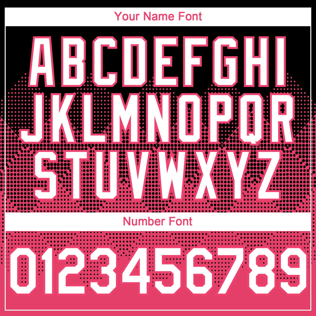 Custom Black White-Neon Pink 3D Gradient Square Shape Authentic Baseball Jersey