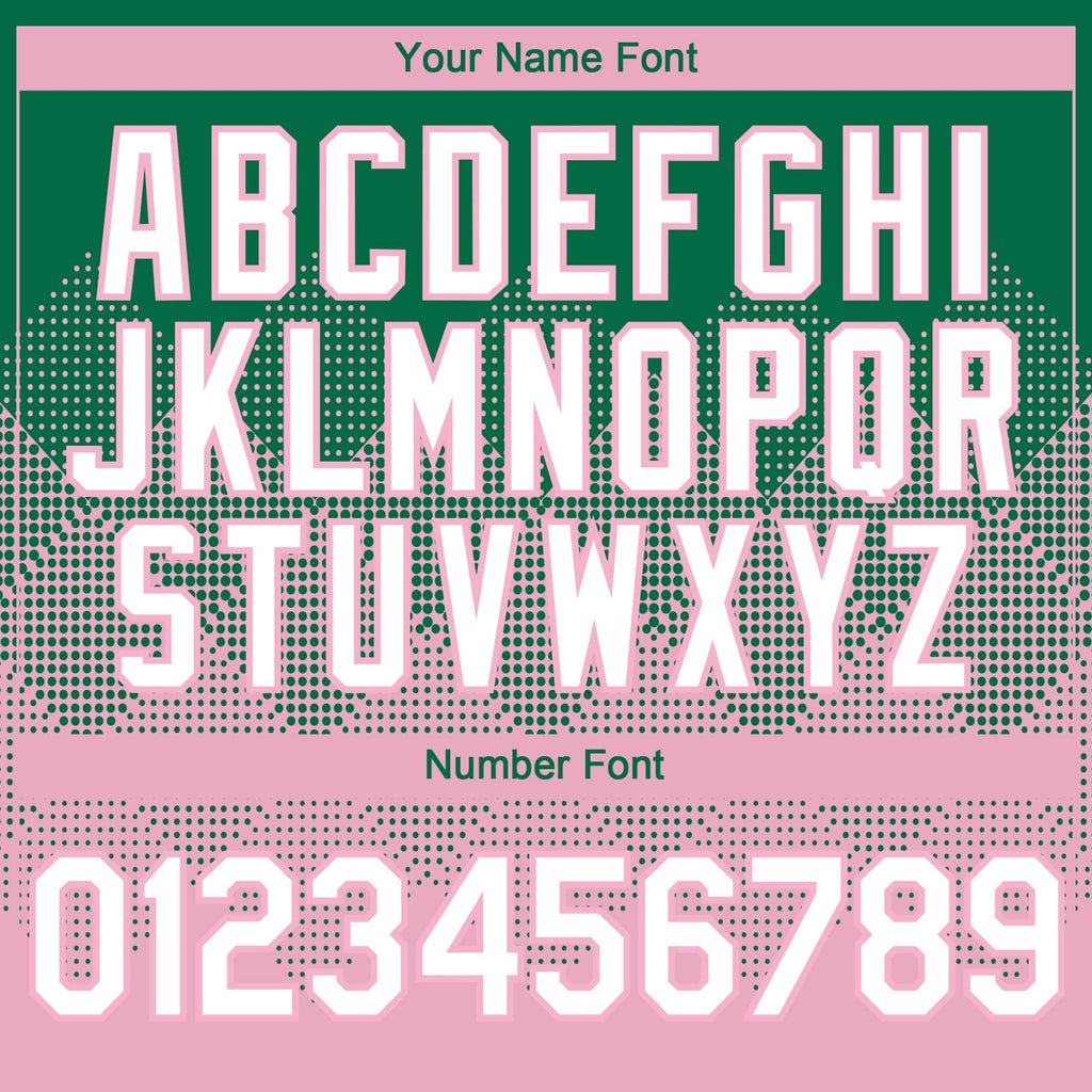 Custom Kelly Green White-Light Pink 3D Gradient Square Shape Authentic Baseball Jersey