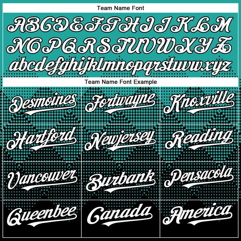 Custom Aqua White-Black 3D Gradient Square Shape Authentic Baseball Jersey