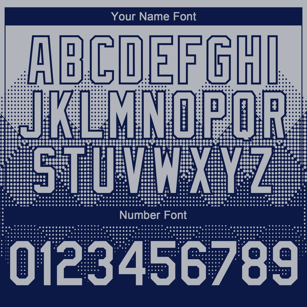 Custom Gray Navy 3D Gradient Square Shape Authentic Baseball Jersey