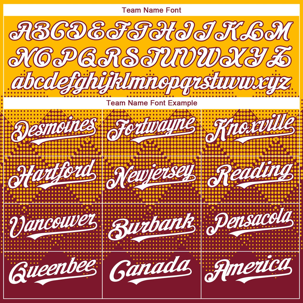 Custom Gold White-Crimson 3D Gradient Square Shape Authentic Baseball Jersey