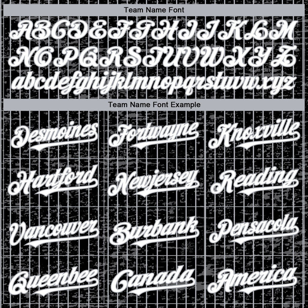 Custom Black Gray Pinstripe White 3D Pattern Design Fragment Art Authentic Baseball Jersey
