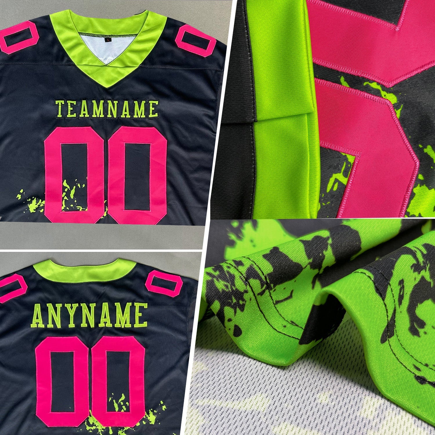 Custom Black Pink 3D Pattern Pink Ribbon Breast Cancer Awareness Month Women Health Care Support Authentic Football Jersey