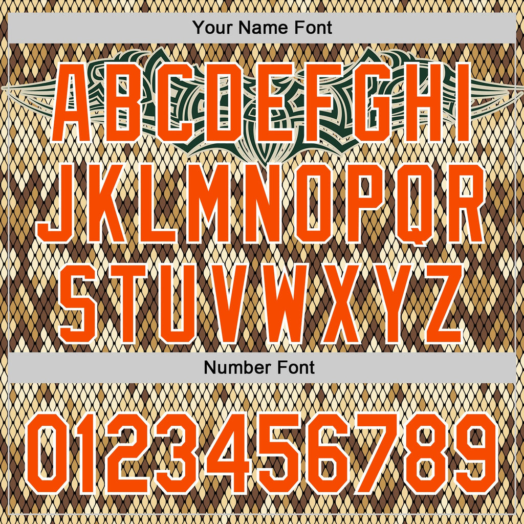Custom Black Orange-White 3D Pattern Design Rave Party Animal Snake Python Print Authentic Baseball Jersey