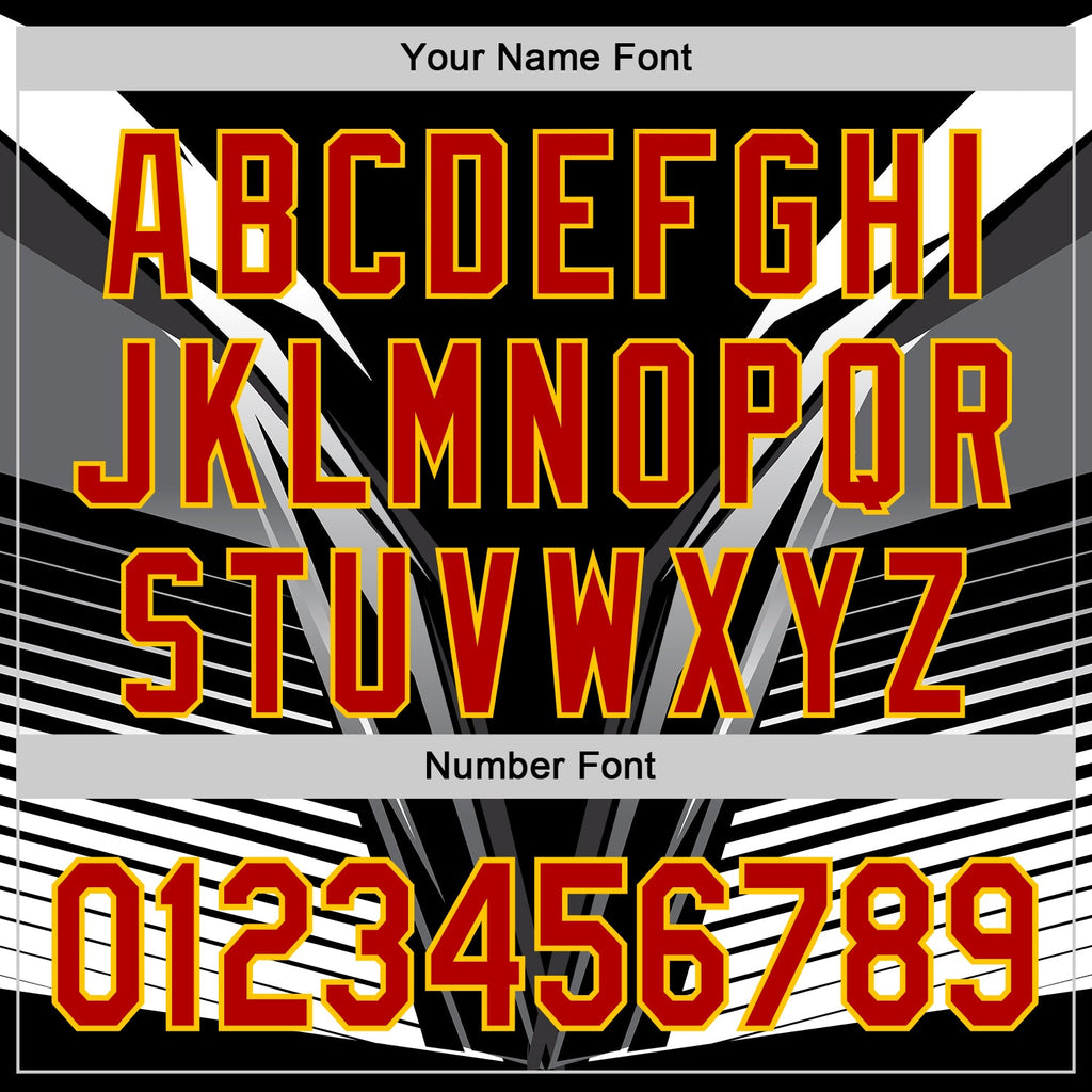 Custom Black Red-Yellow 3D Pattern Design Burner Costumes Mecha Authentic Baseball Jersey