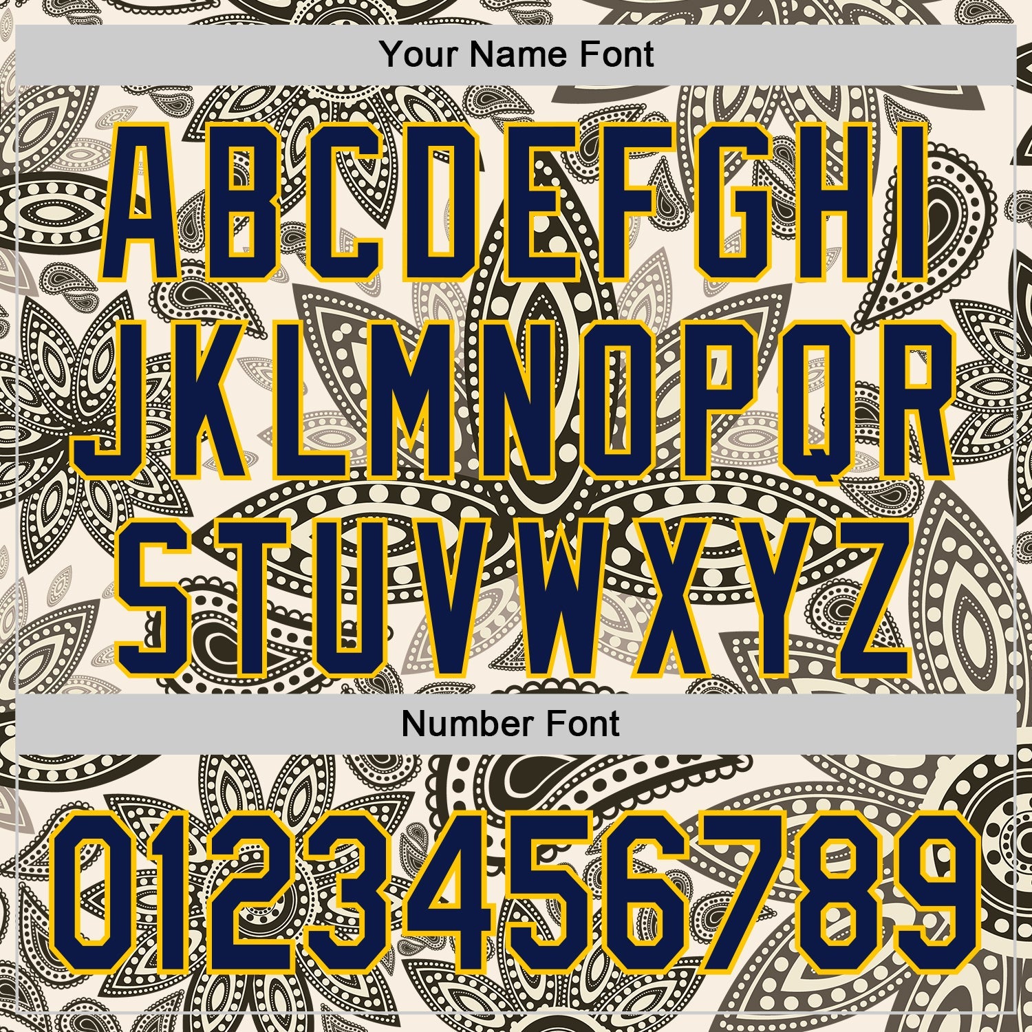 Custom Cream Navy-Yellow 3D Pattern Design Burner Costumes Paisley Bandana Authentic Baseball Jersey