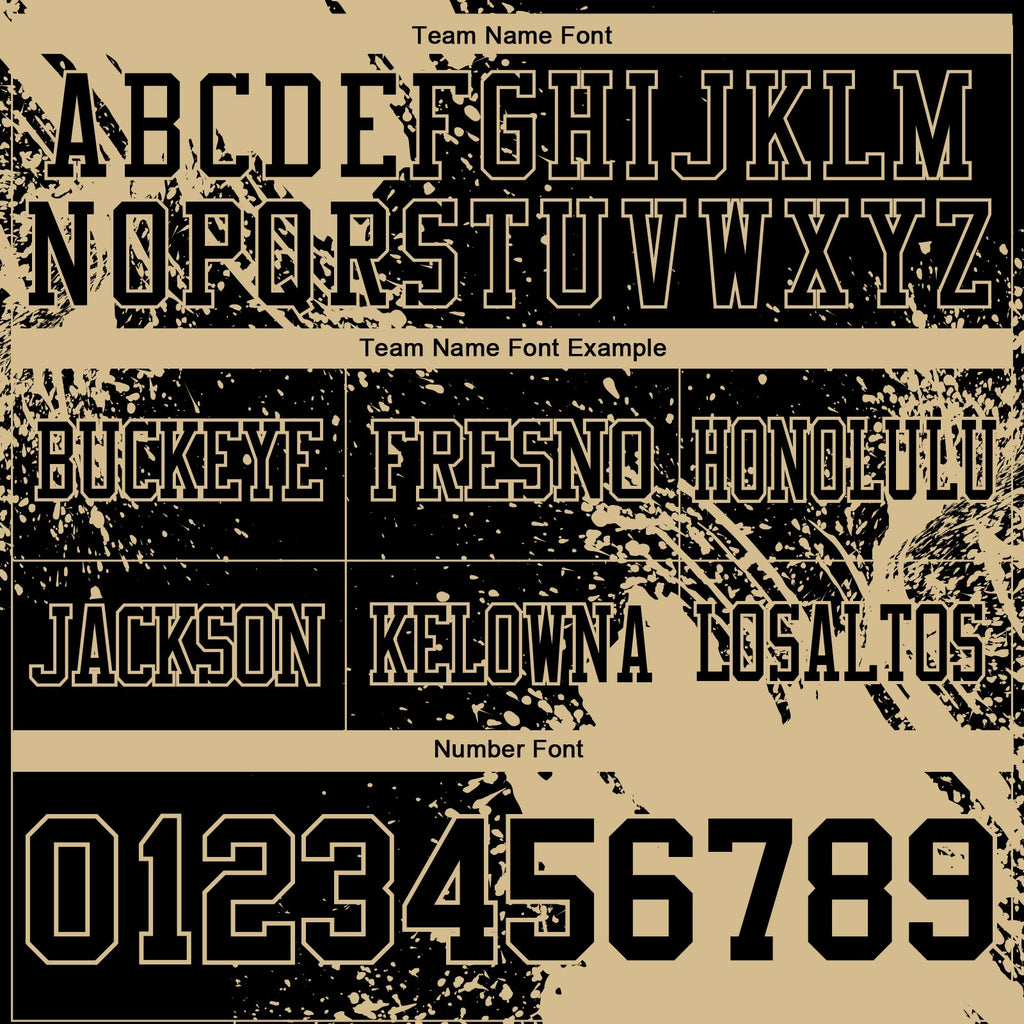 Custom Black Vegas Gold 3D Pattern Abstract Brush Stroke Authentic Football Jersey