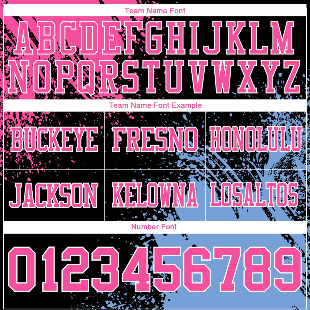 Custom Black Pink Light Blue-White 3D Pattern Abstract Brush Stroke Authentic Football Jersey