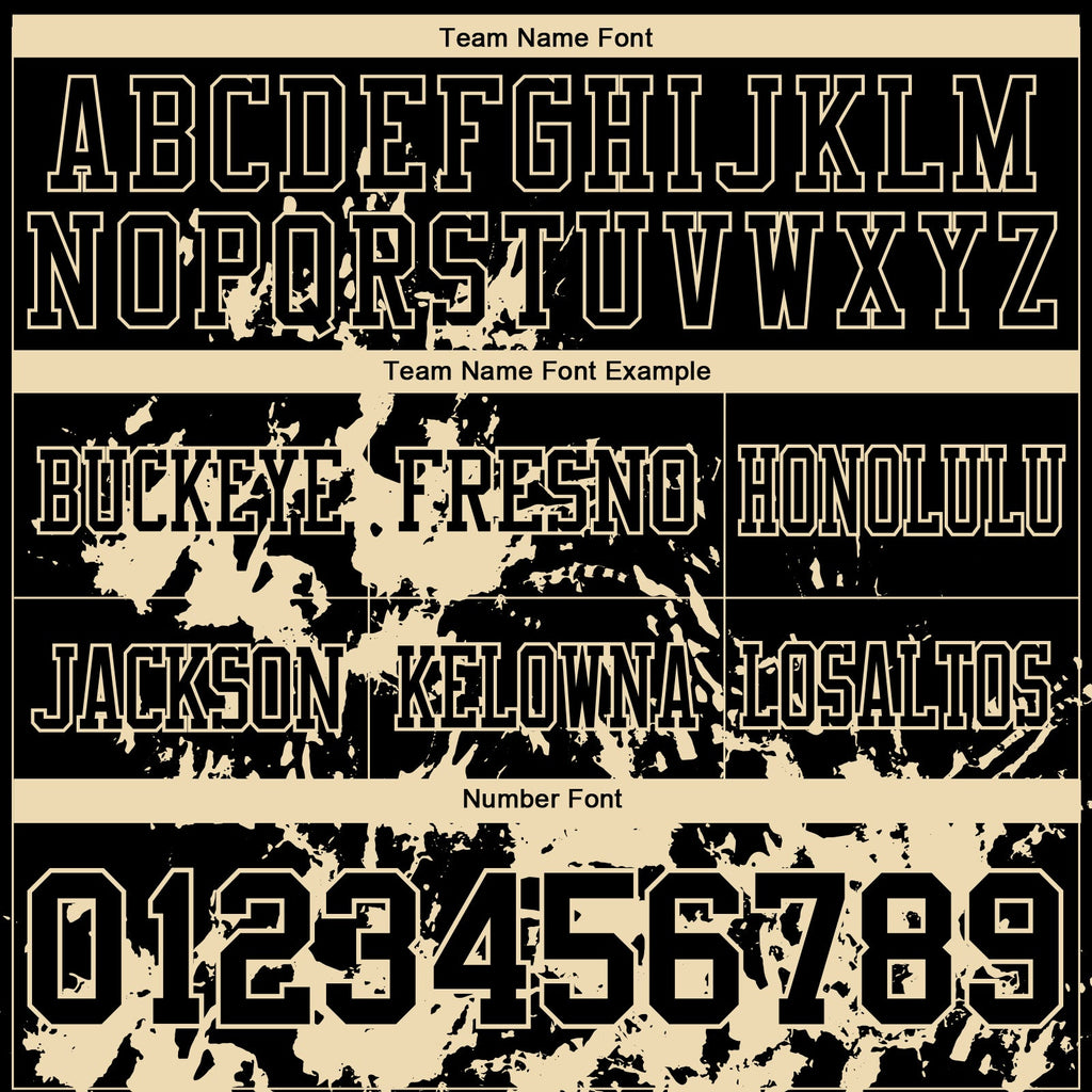 Custom Black Cream 3D Pattern Splash Authentic Football Jersey