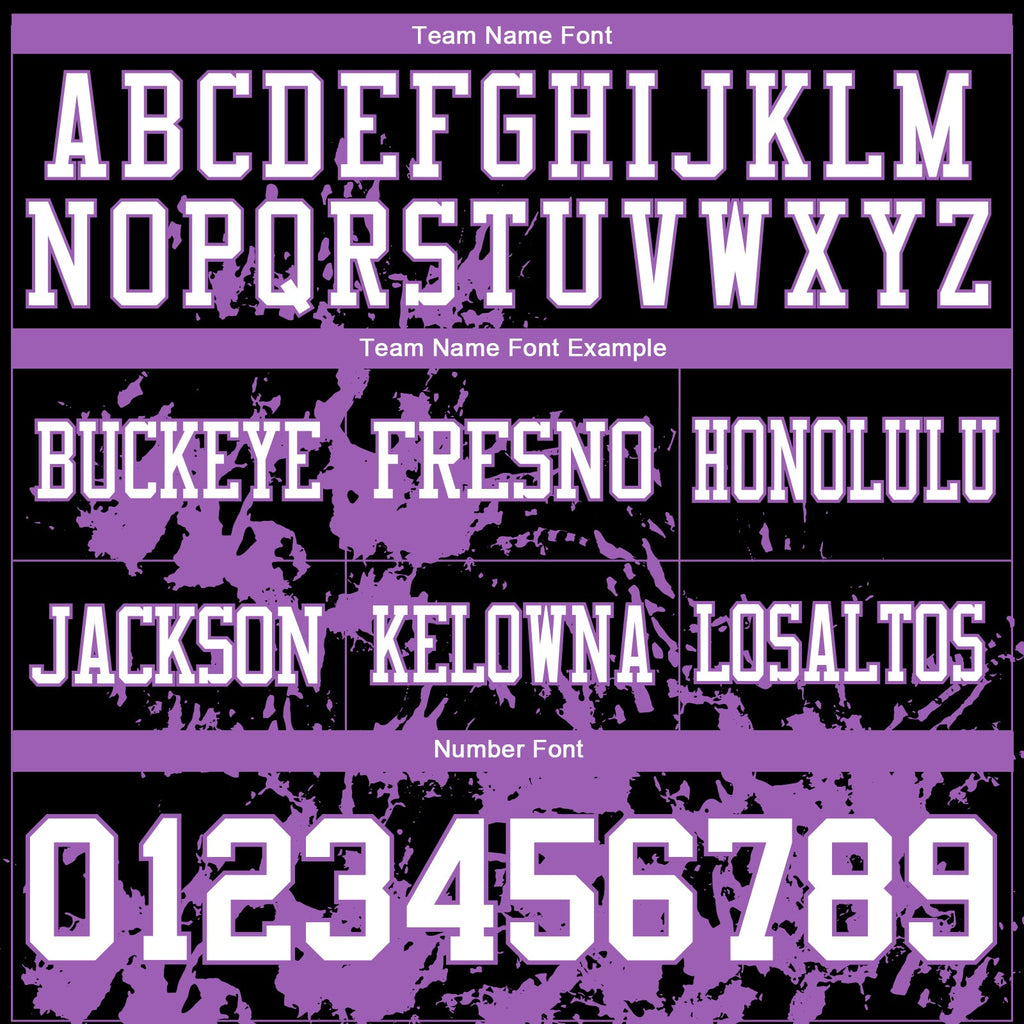 Custom Black White-Medium Purple 3D Pattern Splash Authentic Football Jersey
