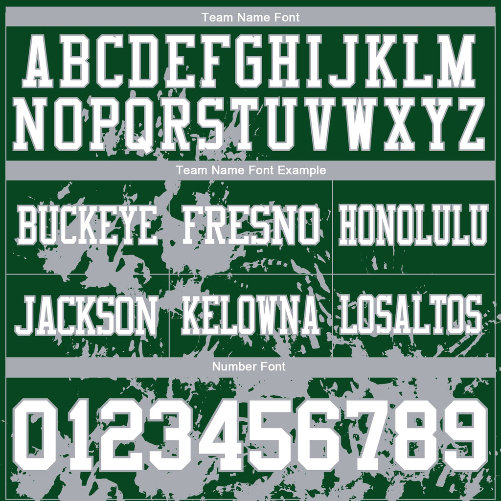 Custom Green White-Gray 3D Pattern Splash Authentic Football Jersey