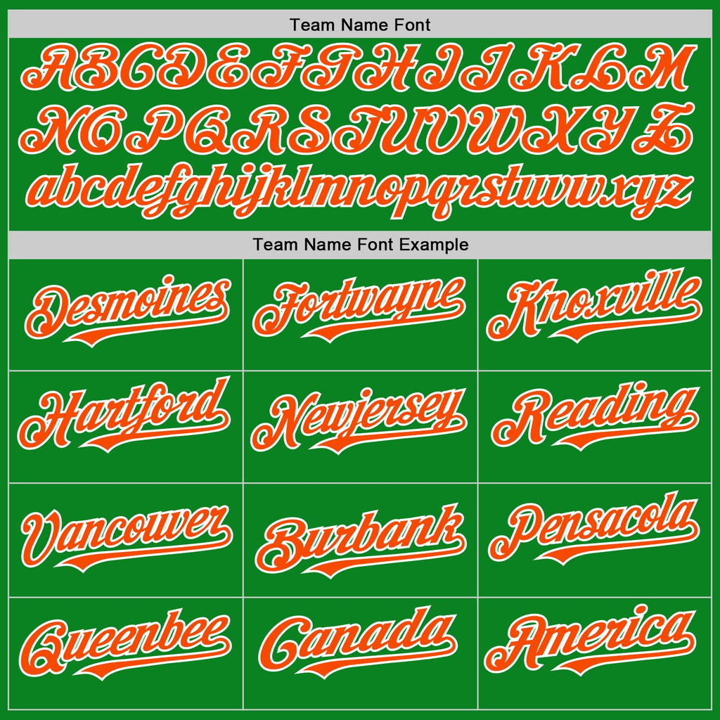 Custom Grass Green Orange-White 3D Urban City Edition Sports Authentic Baseball Jersey