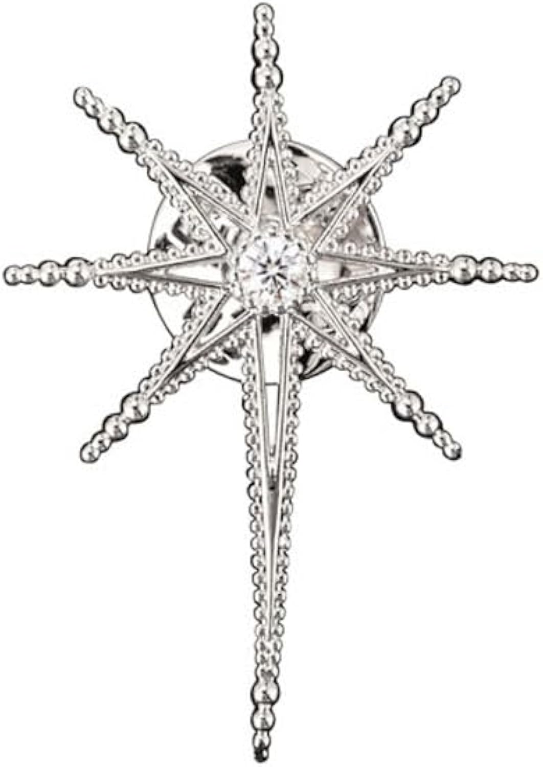 Creative Octagram Star Brooch Pin Eight Awn Star Snowflake Zircon Badge Pins for Clothes Hats Elegant Suit Lapel Pin Shirt Collar Pin Jewelry Gifts for Women Men