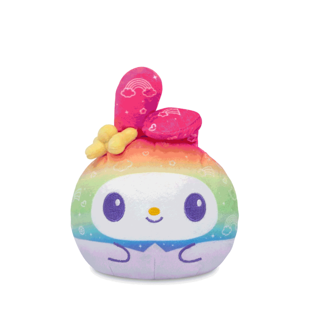 Rainbow My Melody & Kuromi 4" Reversible Plushie