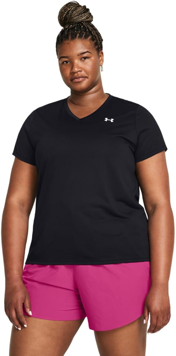 Womens Tech Short Sleeve V Neck
