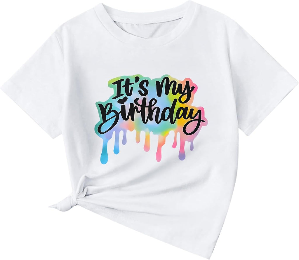It's My Birthday Girl Shirt 4th 5th 6th 7th 8th 9th 10th 11th 12th Graphic Tee for Kids Party Cute Girls Tshirts Tees