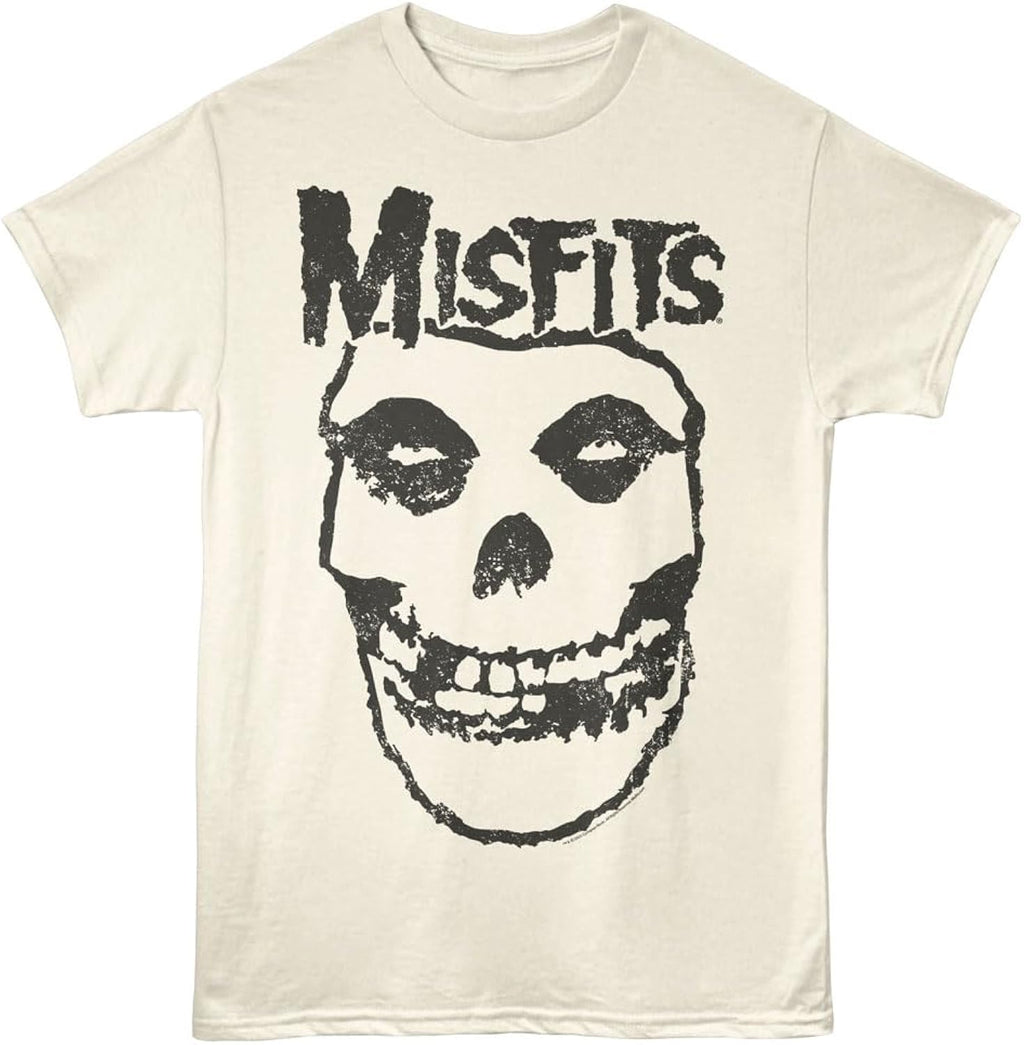 Misfits T Shirt for Men & Women Skull Natural Graphic Crew Neck, Short Sleeve Tee - Punk Rock Vintage Style Band Tshirts