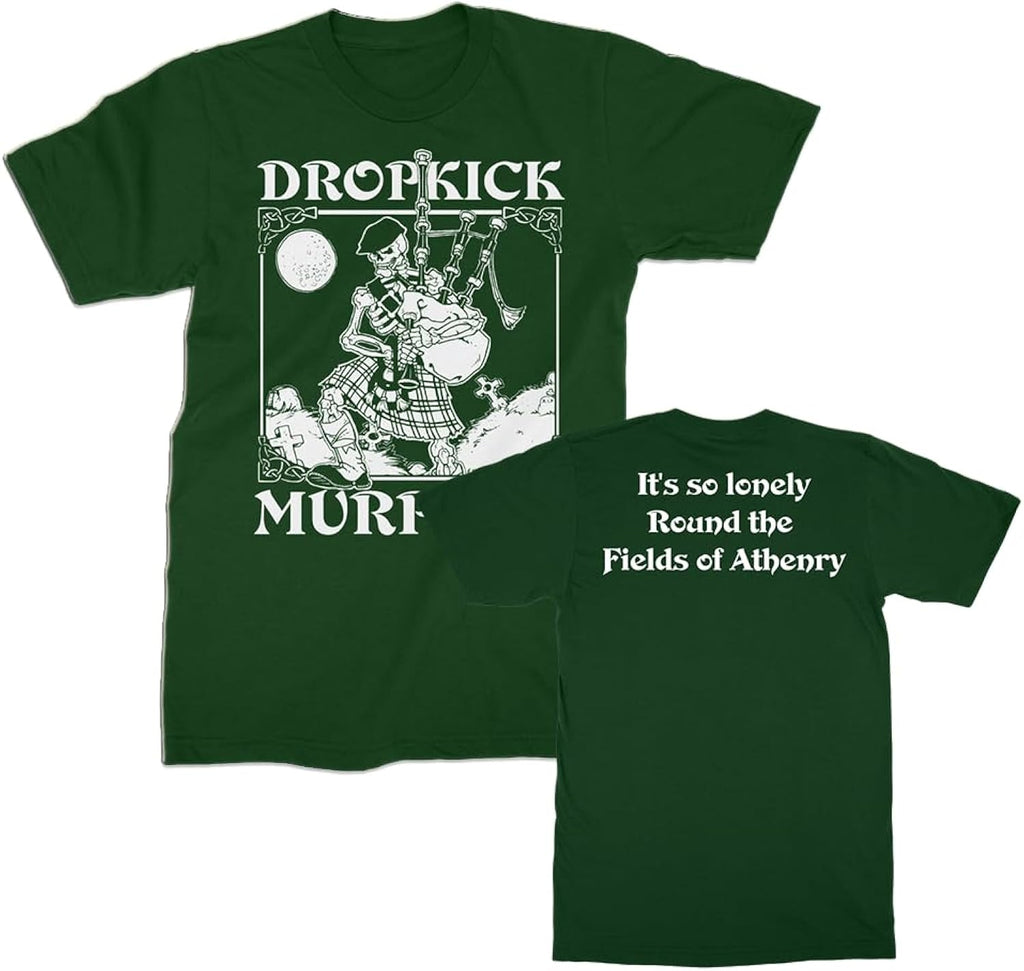 Dropkick Murphys Skelly Piper Front & Back Print Mens Short Sleeve T Shirt Celtic Punk Graphic Tees